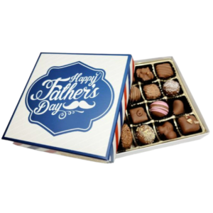 happy fathers day box filled with chocolates