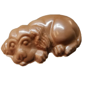 chocolate sleepy dog shaped mold