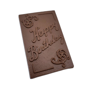 Happy birthday card made with milk chocolate