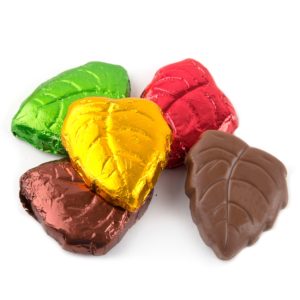 chocolate foiled leaves
