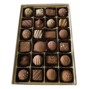 box with assorted chocolate pieces
