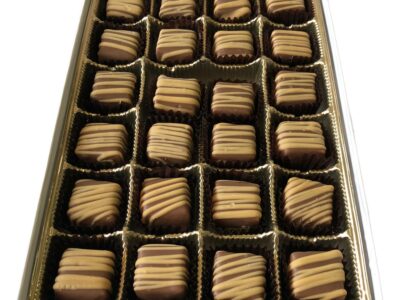 square chocolate covered peanut butter meltaways