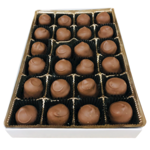 box filled with milk chocolate cordial cherries