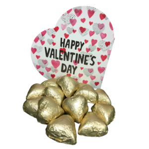 gold foeled chocolate heart valentins